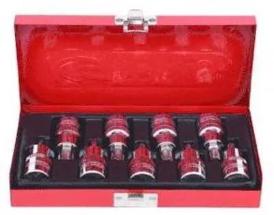 Image de KS TOOLS Jeu de douilles à embout 1/2" CHROMEplus Torx, alésage, 9 pces TB20-TB60 ( 918.1386 )