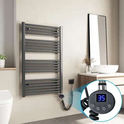 Produktbild von Heilmetz Badheizkörper Elektrisch 100 x 60 cm Anthrazit 500W Handtuchheizkörper Heizkörper  Handtuchtrockner