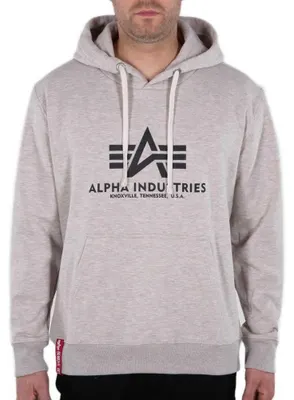 Immagine prodotto di Alpha Industries, felpa con cappuccio da uomo, modello Basic, colore: marrone melange