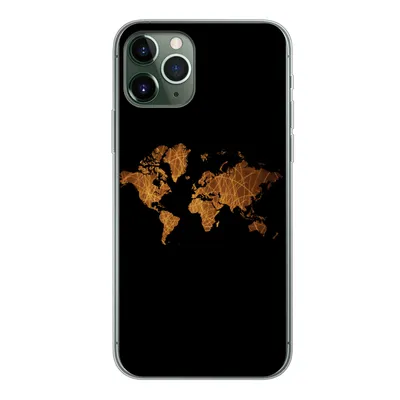 Produktbild von MuchoWow® Handyhülle Schutzhülle Hülle für iPhone 11 Pro Weltkarte - Schilf - Karte Silikon Softcase Handy Hülle - Handy