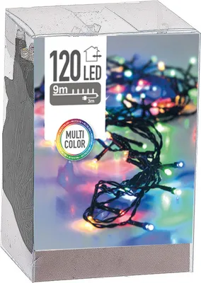 Immagine prodotto di Stringa luminosa a LED, 120 LED, illuminazione esterna, 9 m, collezione casa colorata