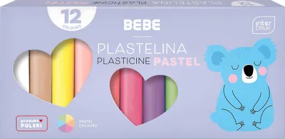 Zdjęcie produktu dla Plastelina Interdruk 12 kolorów Pastelowe kolory BeBe