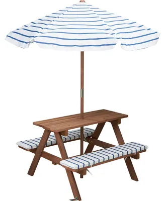 Zdjęcie produktu dla Dziecięcy stół piknikowy z parasolem KIRD, 75 x 75 x 140 cm