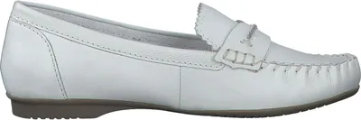 Produktbild von MARCO TOZZI Damen Slipper Leder Ballerina Loafer Ziernaht 2-24225-42, Größe:39 EU, Farbe:Weiß