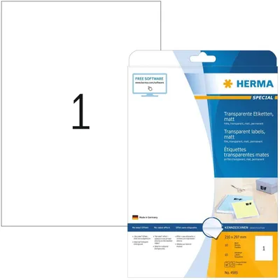 Produktbild von HERMA A4, Transparent, Rechteck, Permanent, A4, Universal, Polyester