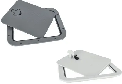 Produktbild von wasserdichte Inspektionsluke, 306 x 356 mm, weiß & grau Größe: Weiß abschließbar