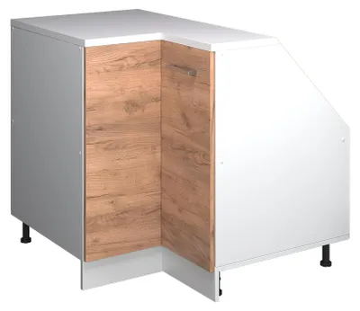 Produktbild von Eck-Küchenschrank für Dachschrägen Vicco R-Line Goldkraft Eiche 75.6 cm mit 1 Tür, Schrankkorpus 60 cm Tiefe, Model 60325