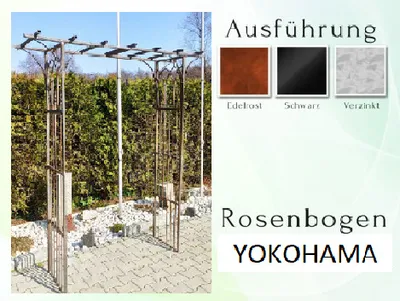 Obrázok produktu pre Mimoriadny ružový oblúk YOKOHAMA celková šírka 1,4 m pergola z nehrdzavejúcej ocele Rozenboog Rose Arch