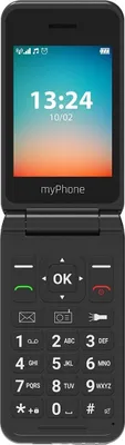 Obrázok produktu pre myPhone Flip | LTE | Black | 2.8 " | TFT | 48 MB | 128 MB | 3G | Bluetooth | 2.1 | USB version Type-C | Built-in camera | Main camera resolution 1.3 MP | 1000 mAh