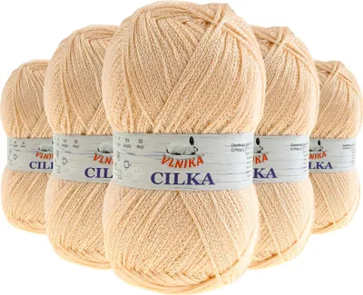 500g Strickgarn CILKA by VLNIKA Klassikgarn Strickwolle Häkelgarn Sommergarn sand