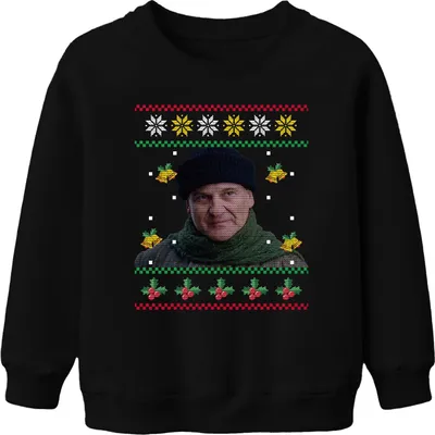 Produktbild von Harry Kevin Allein Zuhause - Weihnachtsgeschenk Ugly Christmas Sweater Weihnachten Uni Kinder Sweatshirt, Schwarz, 152