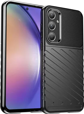 Produktbild von Conie Schutzhülle für Samsung Galaxy A55 5G Tasche Silikon Case Muster Cover Bumper TPU Hülle in Schwarz
