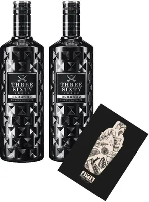 Produktbild von Three Sixty Vodka 2er Set black 0,7L (42% Vol) Diamond filtrated- [Enthält Sulfite]