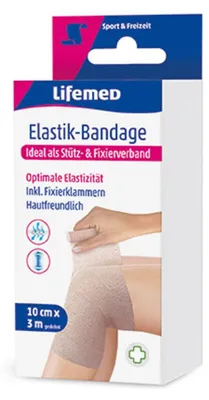 Produktbild von Lifemed Elastik-Bandage hautfarben 100 mm x 3,0 m