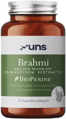 Obrázok produktu pre UNS Brahmi (Bacopa Monnieri) + Bioperín, 60 vegetariánskych kapsúl
