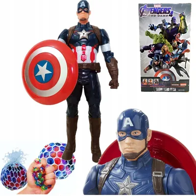 Obrázek produktu pro Capitan america postava marvel zvuk pohyblivé končetiny + antistresový míč