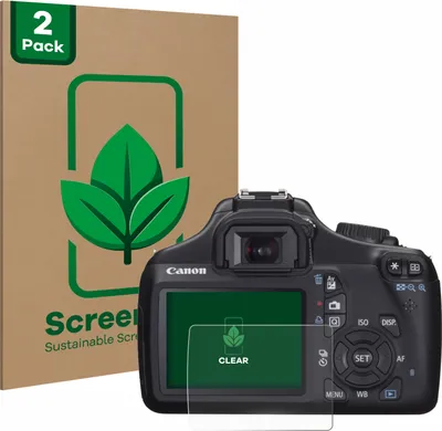 Produktbild von 2x ScreenLeaf Schutzfolie für Canon EOS 1100D nachhaltiger Displayschutz Display Schutz Folie Klar Transparent