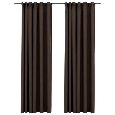Immagine prodotto di vidaXL Tende oscuranti ganci look lino 2 pz. Taupe 140x245 cm