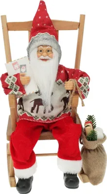 Produktbild von Weihnachtsmann Dekofigur 35 cm – Rote Weihnachtsdekoration