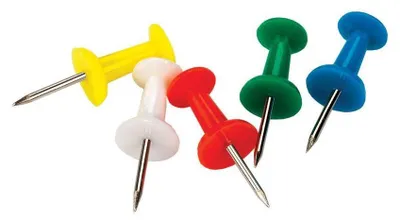 Produktbild von Centrum Pinnadeln Pinnwandnadeln Pins Nadeln Reißnägel 100 Stück 10 mm bunt