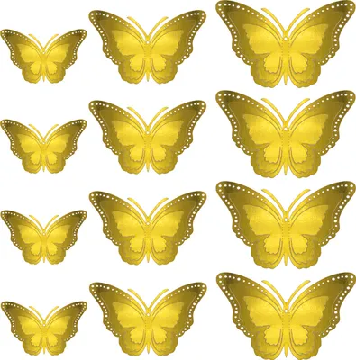 Produktbild von Oblique Unique 3D Schmetterlinge 12er Set aus Metall glänzend für die Wand zum Kleben Wandtattoo Wanddeko - gold