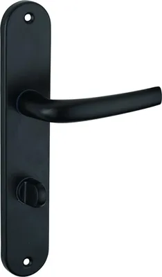 Image de Ensemble de poignées pour porte intérieure Maia à condamnation, carré 7mm, entr'axes 195mm, noir - THIRARD
