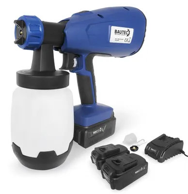 Produktbild von BAUTEC Akku-Farbsprühgerät » Komfort-Set inkl. 2 Akkus » 1000ml » kabellos & tragbar » für Farben Lacke und Lasuren