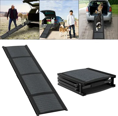 Obrázek produktu pro UISEBRT 157CM Skládací schůdky pro psy Psí rampa Psí rampa Přenosná skládací rampa Pet steps Pet rampa Neklouzavá Nosnost až 110KG