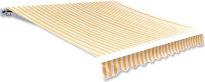 Produktbild von Markisentuch Ersatzbespannung, UV-beständig & wasserabweisend, Polyester mit PolyurethanBeschichtung, für 3,5 x 2,5 m Rahmen, 330 x 245 cm, Orange & Weiß