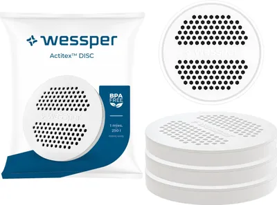 Zdjęcie produktu dla 3-pak filtrów do wody Wessper MicroDisc | Zamiennik dysku filtrującego do butelek i karafek Brita MicroDisc |