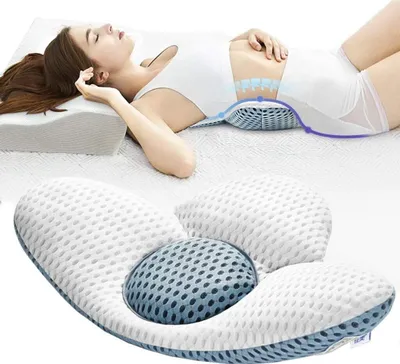 Produktbild von Lendenkissen, orthopädisches Lendenwirbelsäulen-Schlafunterstützungskissen, Lordosenstützbettkissen für Ischias, Schwangerschaft, Hüft- oder Beinschmerzen