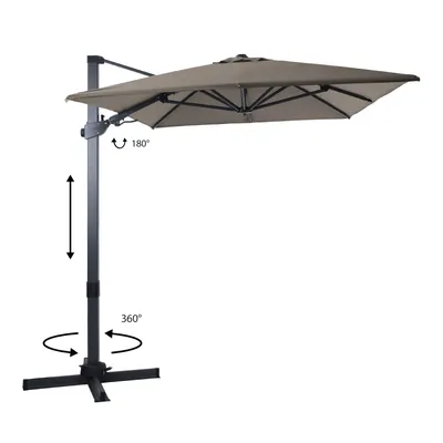 Produktbild von AXI Milad Premium Ampelschirm Rechteakig 200x300 cm in Anthrazit / Taupe | Sonnenschirm für Garten / Terrasse mit Aluminium Rahmen | Inkl. Kreuzfuß &