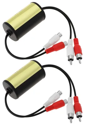 2er-Pack Audio-Rauschfilter RCA Stecker/Buchse 2-Kanal