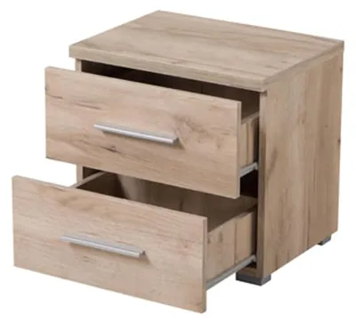 Produktbild von Dmora Nachttisch Colliano 45x34x43h cm Nussbaum Braun, 2 Schubladen, 1 Regalboden