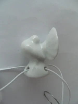 Produktbild von Porzellan Tropfenfänger Taube, weiß, für Kaffee- oder Teekannen, Figur Tier Vogel