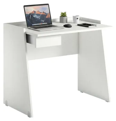 Produktbild von Schreibtisch Darin, Moderner Schreibtisch mit Schublade, Studier - oder Bürotisch für PC - Buchhalter, 100% Italy, 90x60h80 cm, Weiß