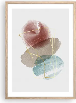 Produktbild von Gerahmtes Poster - Rahmen in heller Eiche - Form Figur Abstraktion - 50x70 cm - Wand Bild - Wanddeko - Wandbilder - Kunstposter - Wandposter - Bilderrahmen - Bilder - Kunstdruck - P2NPA50x70-5057