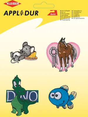 Produktbild von KLEIBER Applikations-Sortiment "Cartoon Animal" 4 Motive zum Aufbügeln