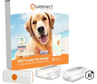 Produktbild von GPS Tracker weenect für Hunde 28 g, 6 x 2,4 x 1,5 cm, weiß
