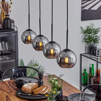 Produktbild von Cesaro »Cesaro« Hängelampe aus Metall/Glas in Schwarz/Chromfarben