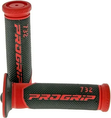Produktbild von Progrip 732 Griffe Griffgummi schwarz rot 22mm Motorrad Roller Bike Lenkergriffe