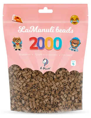 Zdjęcie produktu dla La Manuli Koraliki do prasowania brązowe 2000 szt. Midi 5 mm – prasowanki, koraliki termiczne, zestaw uzupełniający, mozaika pixel art