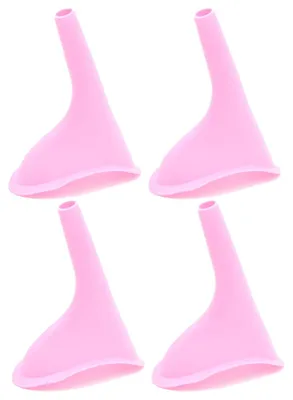 Produktbild von Damen Urinal 4 Stück, faltbarer Uriniertrichter für Frauen mit Transportbeutel, wiederverwendbare tragbare Urinflasche für Reisen Outdoor und unterwegs