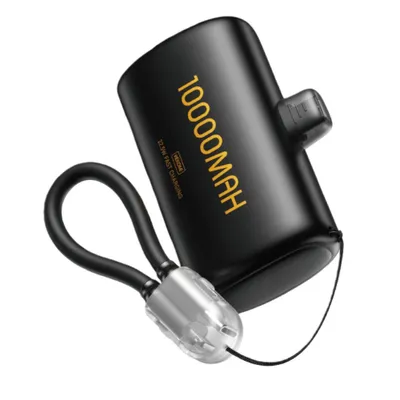 Produktbild von ZELURXX 10000mAh 22,5W Mini Powerbank mit Typ-C Stecker, Ständer, Trageschlaufe und LED Anzeige