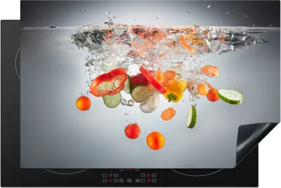 Produktbild von KitchenYeah© Herdabdeckplatte Gemüse - Wasser - Gurke , 81x52cm, Küche Deko, Glaskeramikkochfeld Herdabdeckung, Abdeckplatte fùr Kochfeld