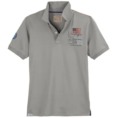Produktbild von Redfield Übergrößen Poloshirt grau Brustprint