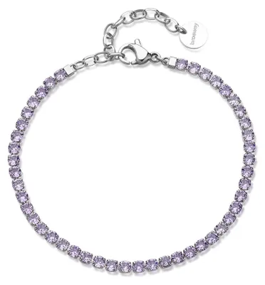 Immagine prodotto di Bracciale tennis in acciaio con zirconi viola Desideri BEI103