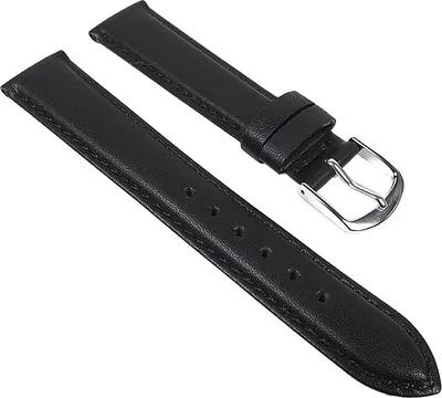 Produktbild von Uhrenarmband weiches Leder rembordiert mit Naht in Schwarz 22690S, Stegbreite:22mm