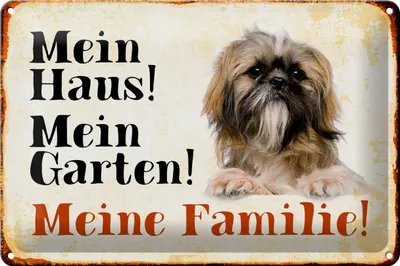 Produktbild von Blechschild Hund 30x20cm Pekinese mein Haus Garten Familie