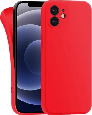 Produktbild von Hülle für Apple iPhone 12 - Handyhülle mit Kameraschutz Cover aus Silikon in Rot